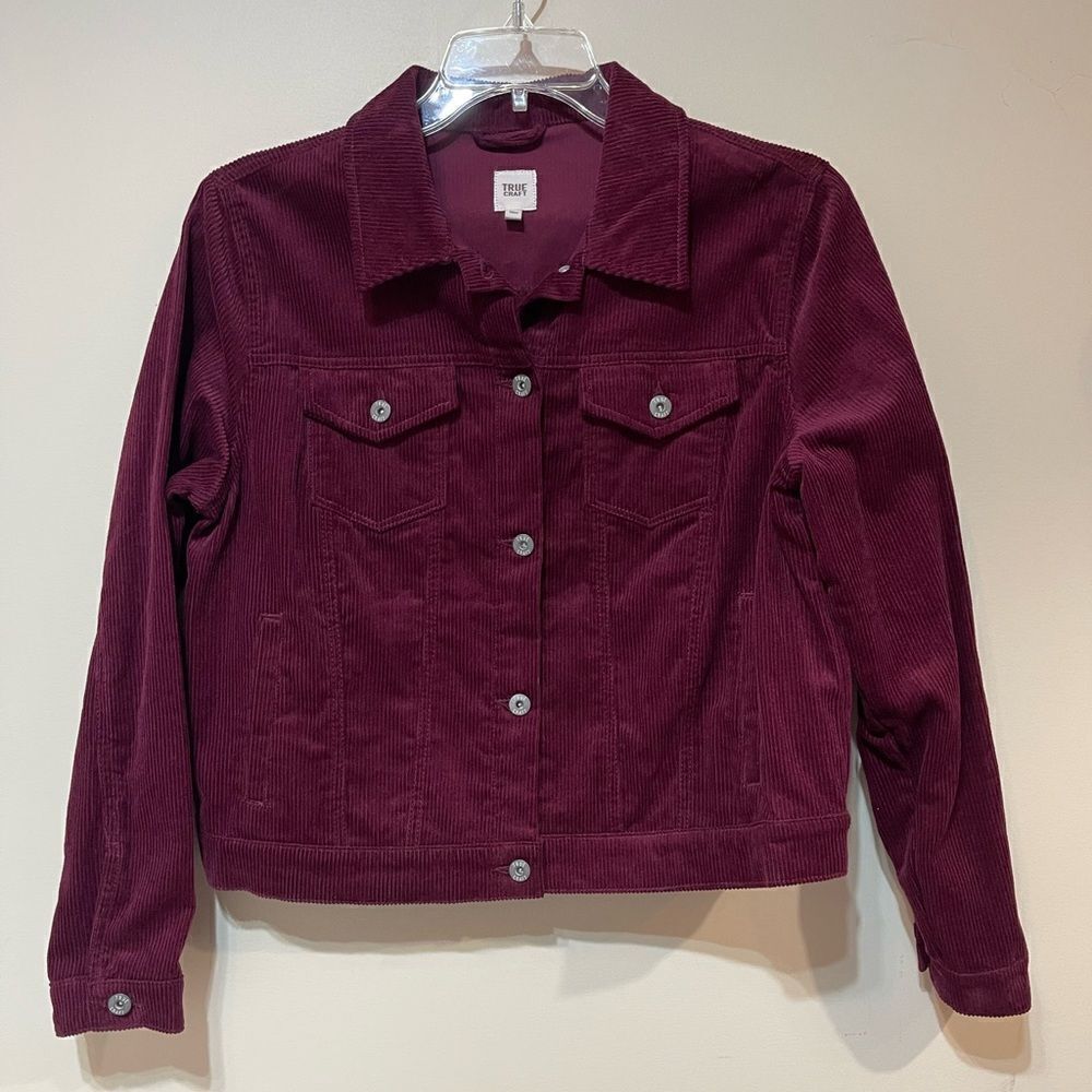 True Craft Corduroy Burgundy Jacket Womens XL NWOT